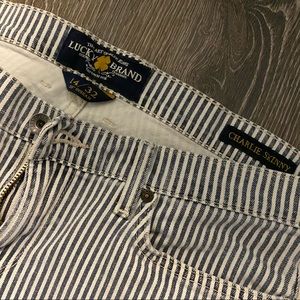 White & Jean striped Lucky brand skinny jeans